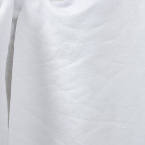 Optical white linen cotton fabric with flower ornaments product photo