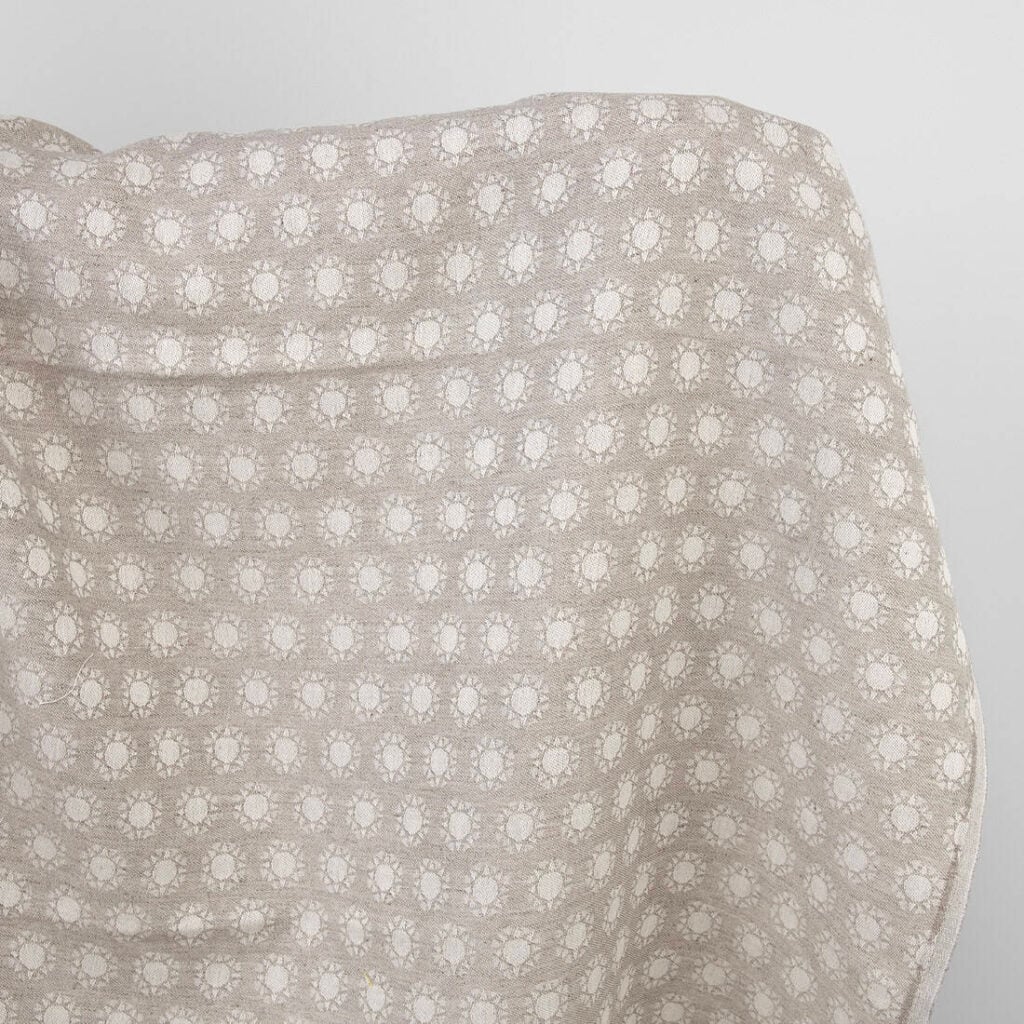 Linen cotton fabric, natural and white