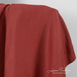 Red linen cotton fabric