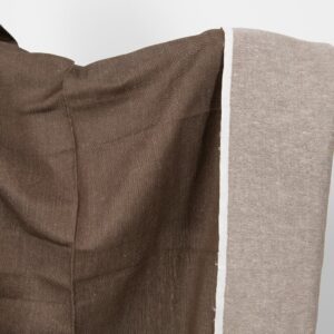 Half linen double brown fabric, width 150cm.