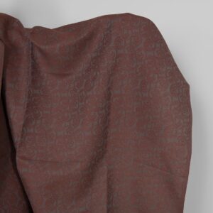 Linen cotton fabric grey and brown jacquard
