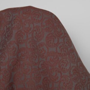 Linen cotton fabric grey and brown jacquard, 150cm
