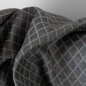 Lin-bomullsstoff grått diamant-jacquard