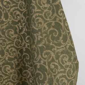 Lin-bomullsstoff grønn og naturlig jacquard gull-lurex 10 Lin-bomullsstoff grønn og naturlig jacquard gull-lurex
