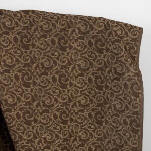 Lin bomull stoff brun og naturlig jacquard gull lurex