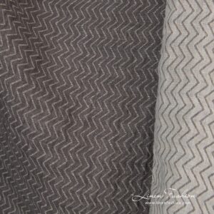 Grått sikksakk linstoff vasket 11 Grey dyed linen fabric.