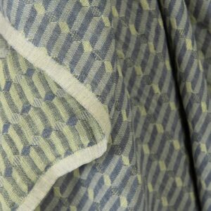 Washed linen fabric grey yellow, double-layer