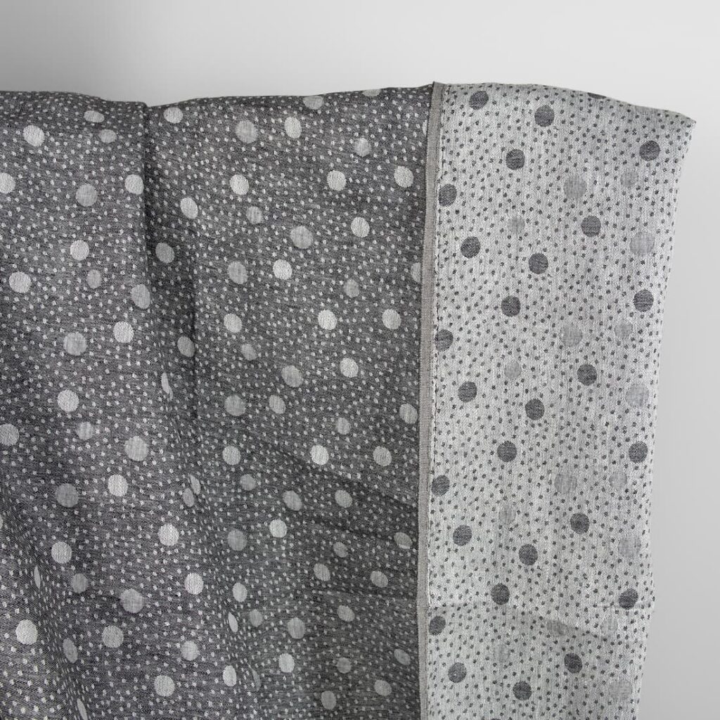 Black linen fabric in bubble pattern