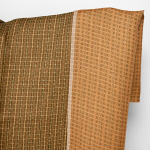 Linstoff dobbeltsidig brune og leirfargede ruter