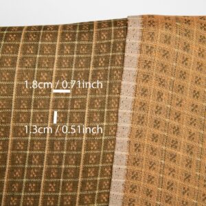 Linstoff dobbeltsidig brune og leirfargede ruter