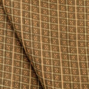 Linstoff dobbeltsidig brune og leirfargede ruter