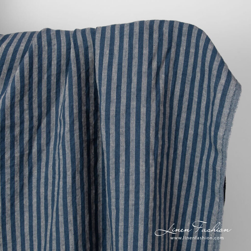 linen blue stripes fabric.
