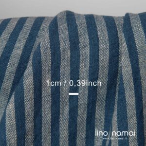 linen blue stripes fabric, 1cm.