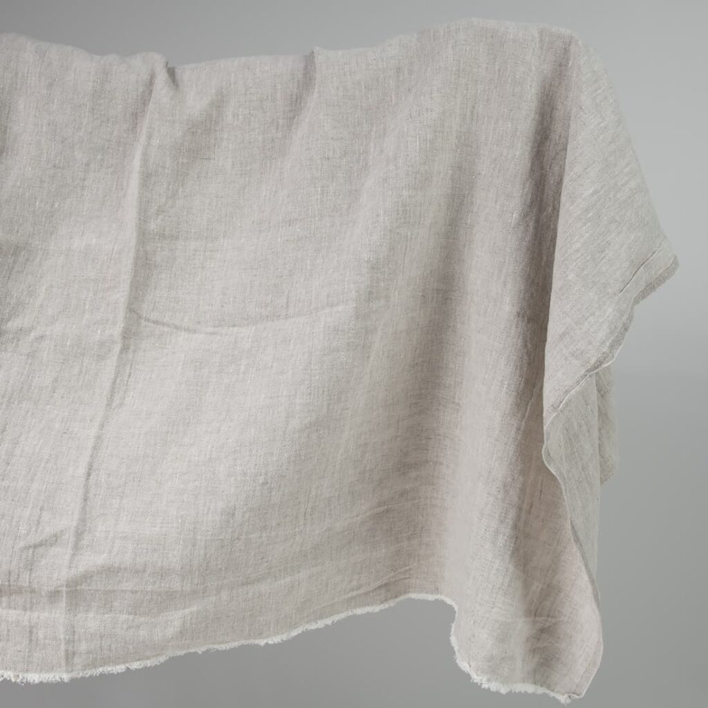 Washed heavy linen fabric beige colour