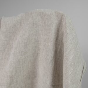 Washed heavy linen fabric beige colour detail