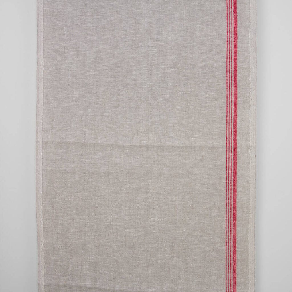 Narrow linen towel fabric in beige