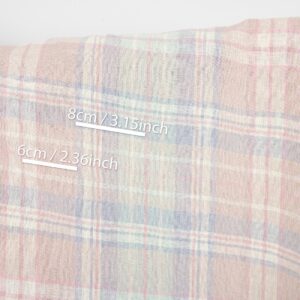 Linstoff rosa pastellruter, vasket