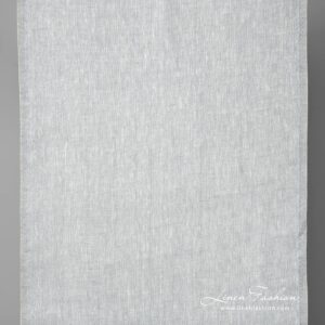 Narrow linen fabric in white-grey melange