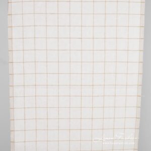 Linen fabric in beige checks