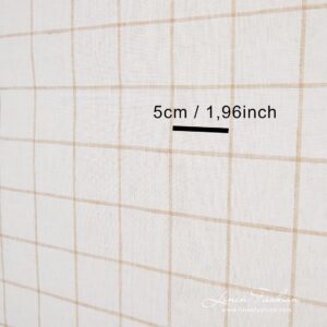 Linen fabric in beige checks, perfect for kitchen towels