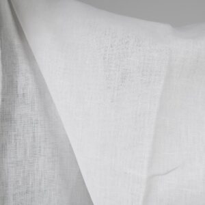 Heavy linen fabric bright white colour 150cm