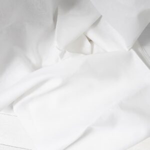 Heavy linen fabric bright white colour product close up detail