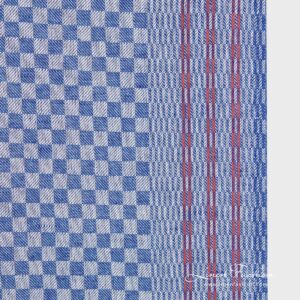 Checked blue linen cotton fabric.