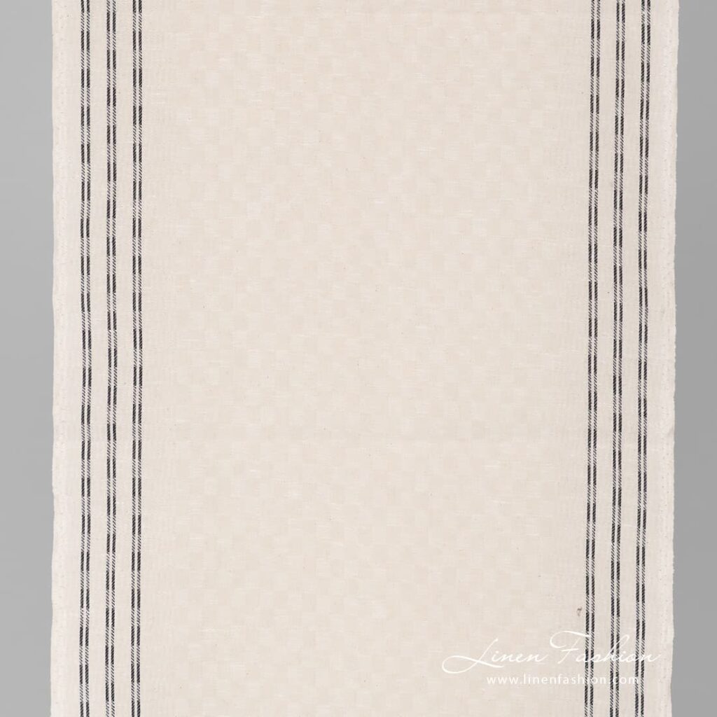Narrow off white linen cotton fabric.