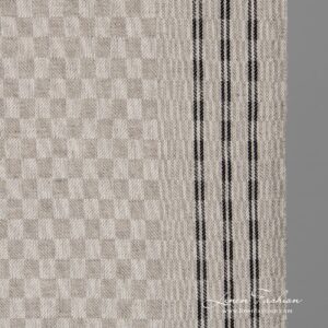 Linen cotton fabric in grey checks.