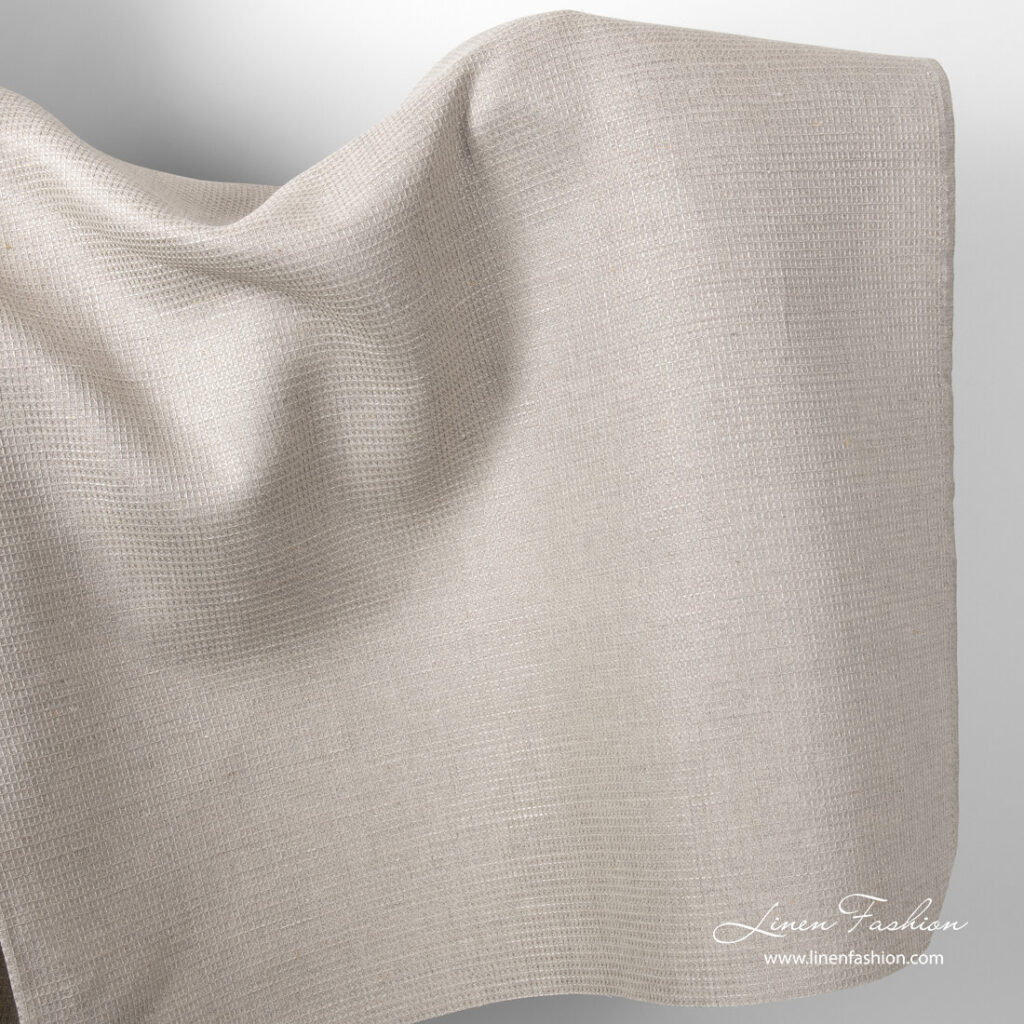 Waffle weave linen fabric