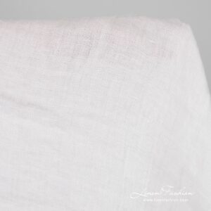 White linen fabric in checks, washed
