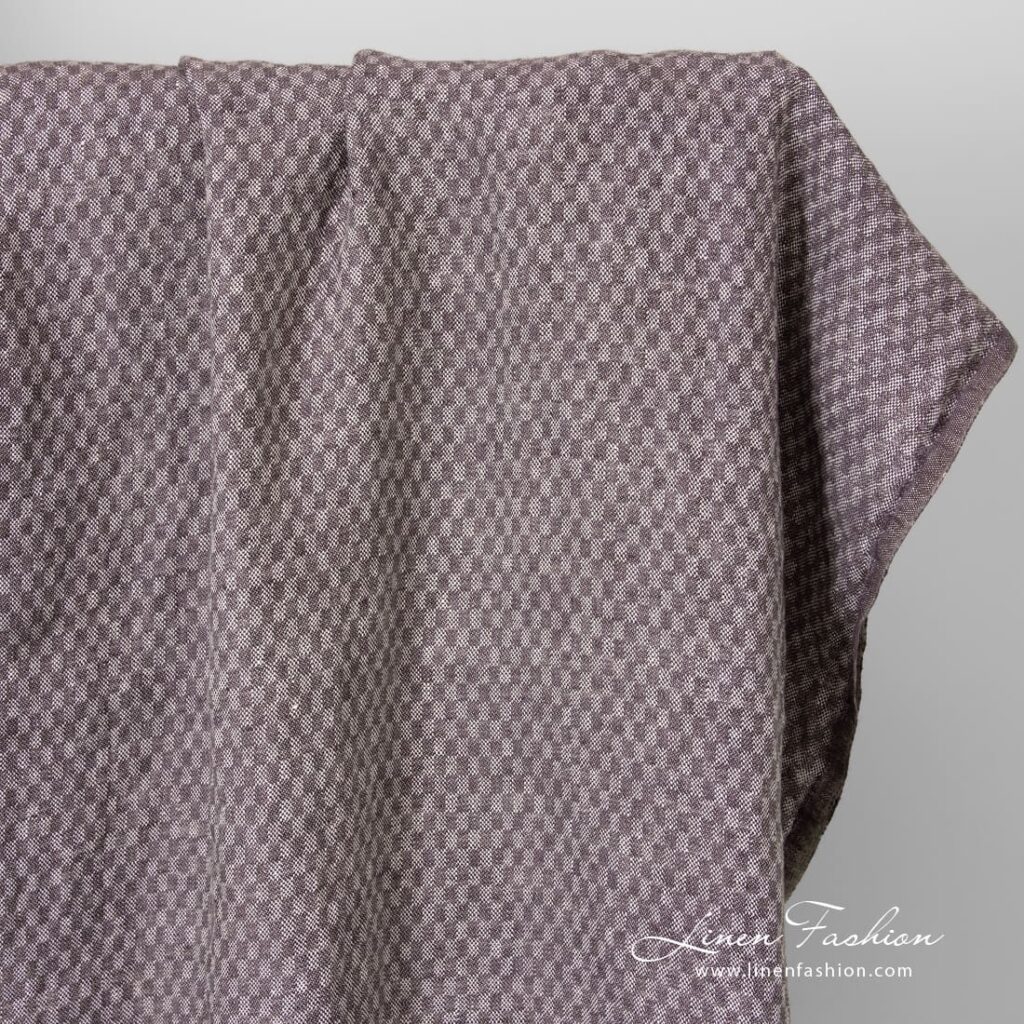 violet linen chess fabric.