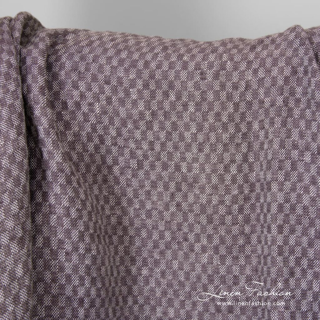 Lin fiolett chess stoff vasket 3 violet linen chess fabric, checks.