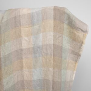 Vasket linstoff ruter beige brun 9 linen washed checks beige sand