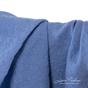 100% linen fabric in cornflower blue.