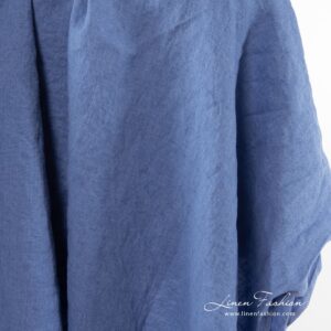 Washed linen fabric in cornflower blue.