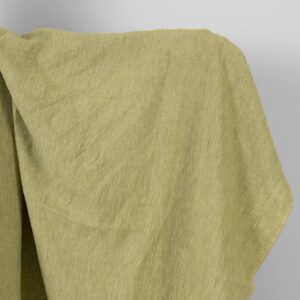 Washed linen fabric light green melange
