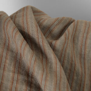Linstoff oransjebrune striper vasket 10 Linen fabric orange brown stripes specially washed