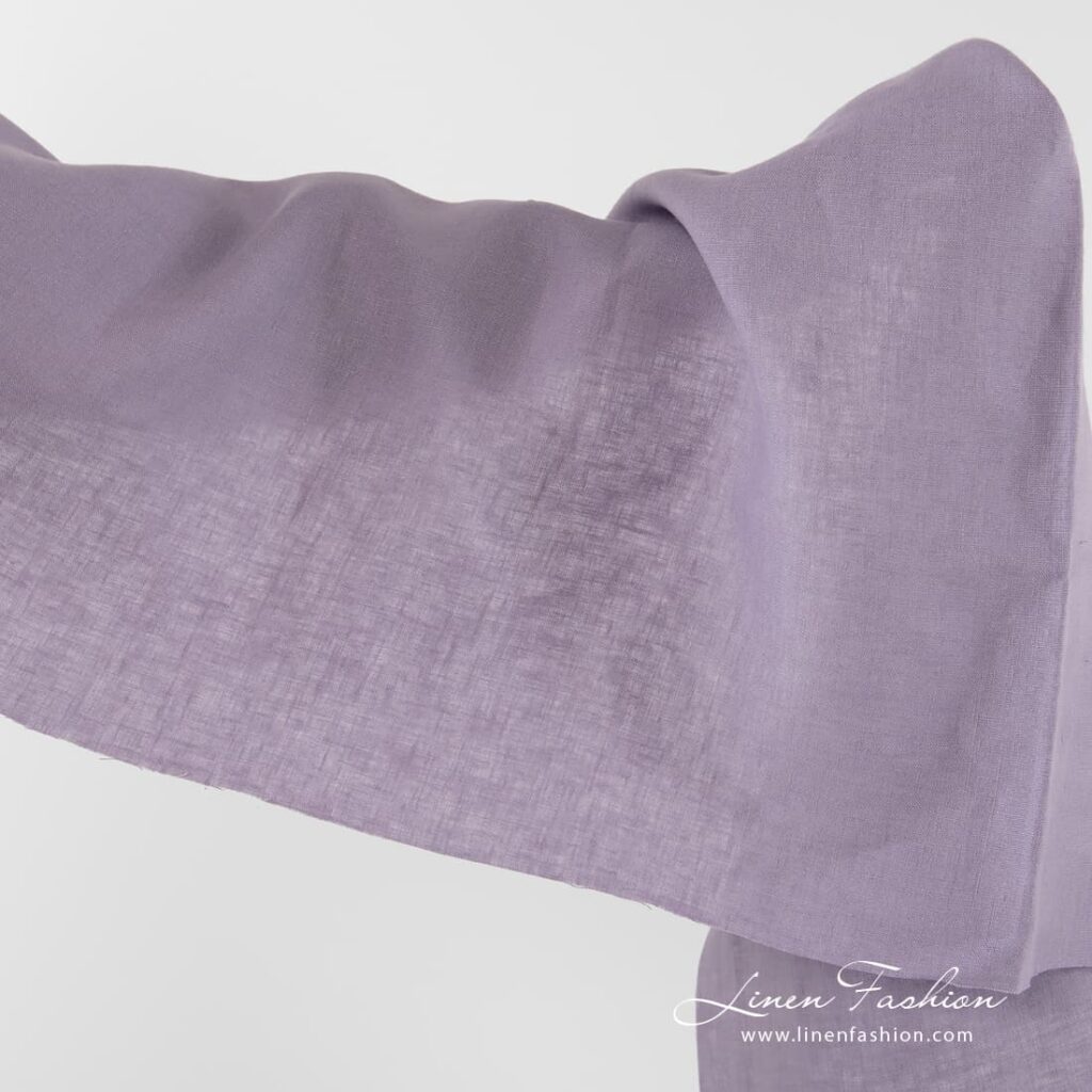 Linen fabric in lavender colour.