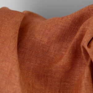 Linen fabric warm brown and clay melange, 150cm width