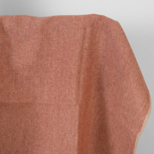 Linen fabric brick red with beige melange