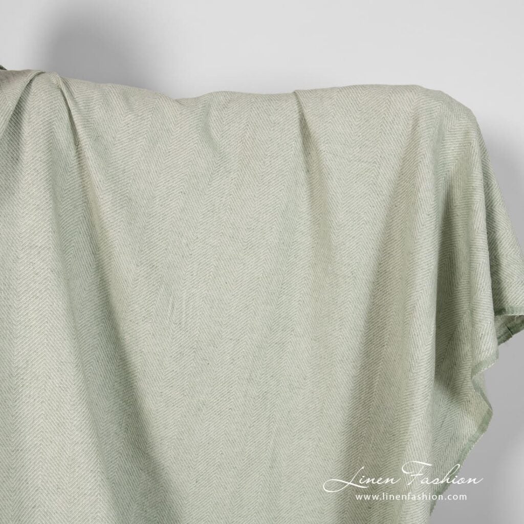 Linen green fabric