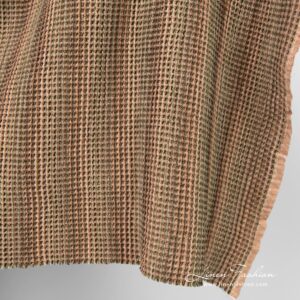 Lin-bomullsstoff i brun farge vasket 8 Linen cotton fabric in several shades of brown, washed