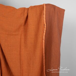Orange linen cotton fabric
