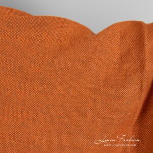 Orange linen cotton fabric, specially washed to increase softness