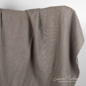 Grey linen cotton fabric, specially washed to increase softness