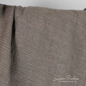 Grey linen cotton fabric in small delicate design