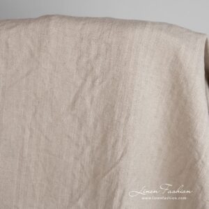 Natural color linen cotton fabric, specially washed to increase softness