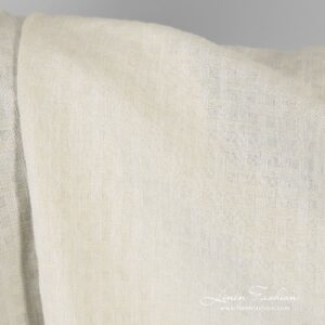 Linen cotton fabric in cream color, washed