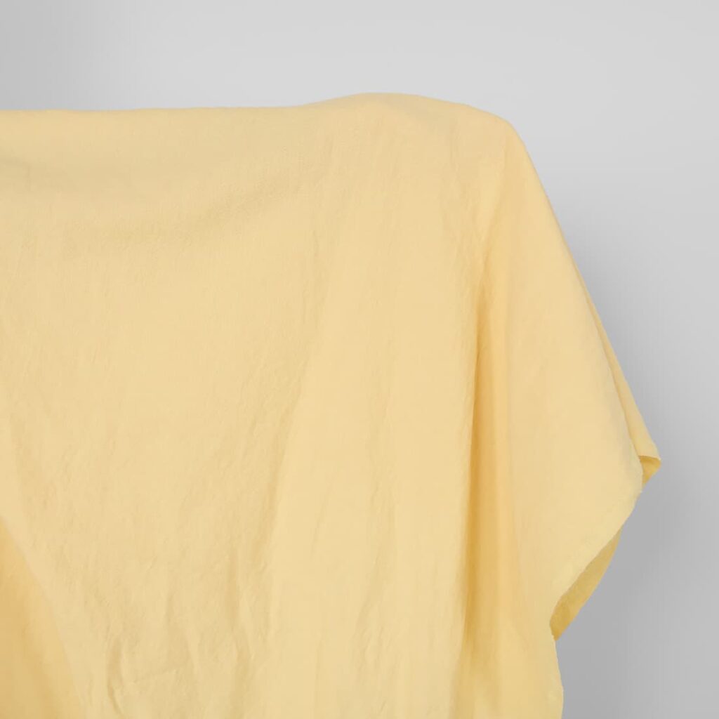 Washed linen cotton fabric light yellow, main